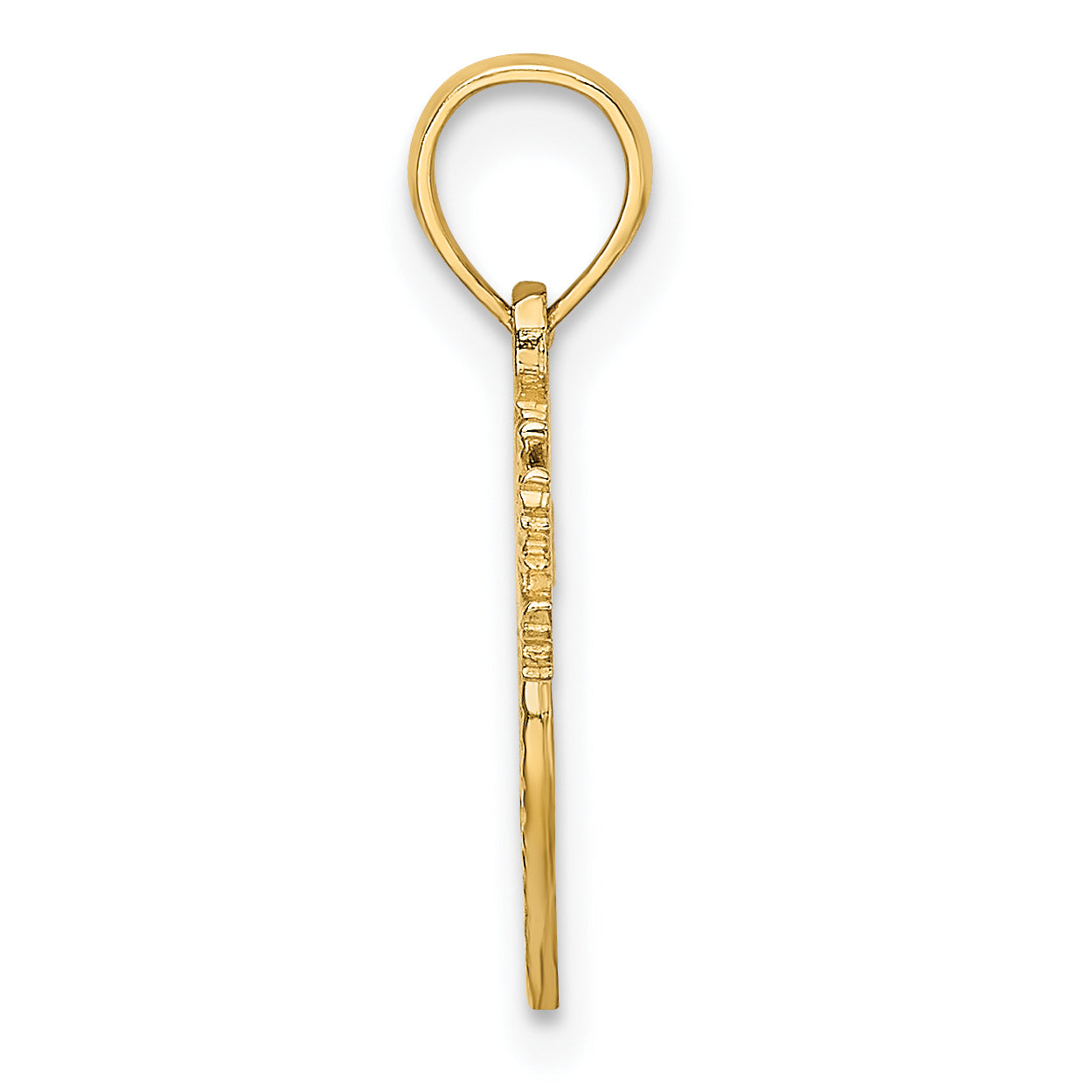 14K Yellow Gold Heart W/ Love Birds Charm