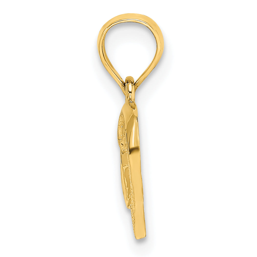 14K Yellow Gold Open Mini Heart Charm