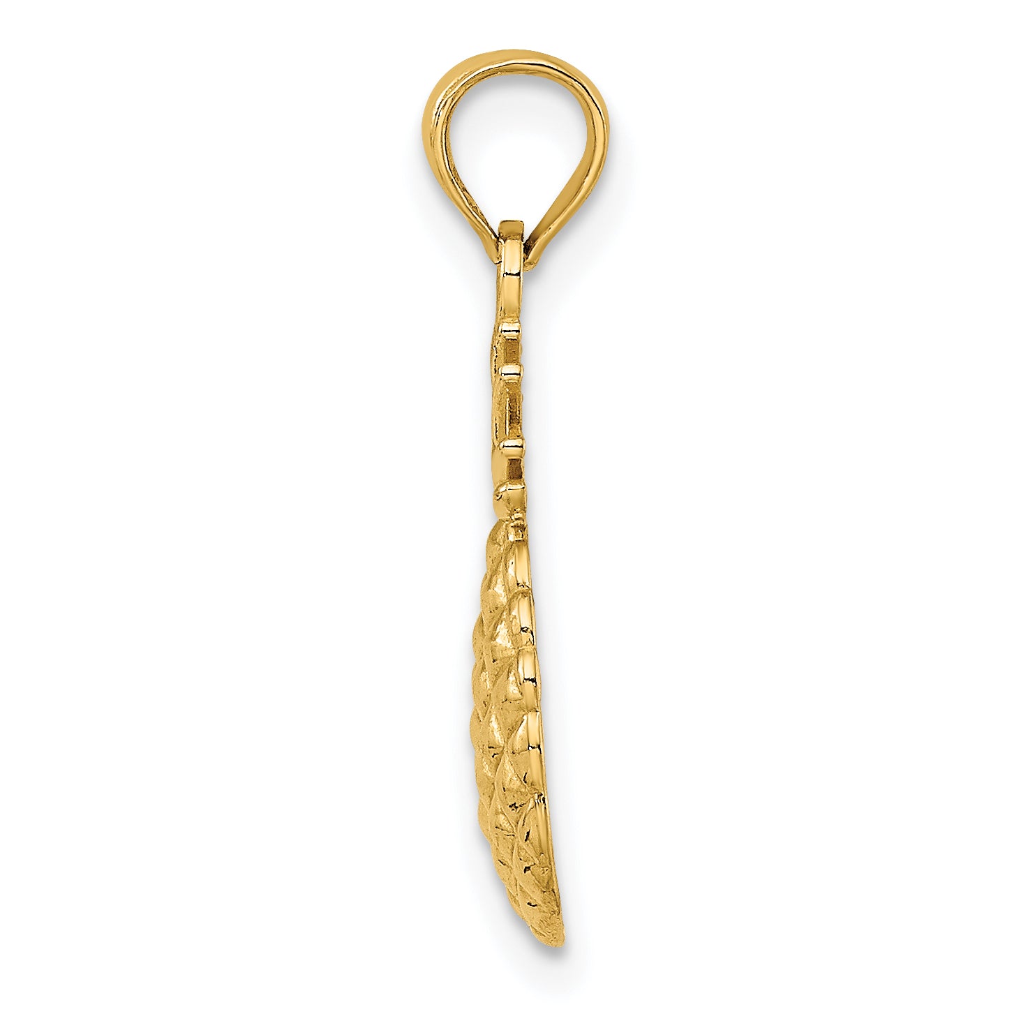 14K Yellow Gold Textured Pineapple Charm