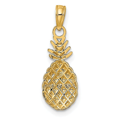 14K Yellow Gold Textured Pineapple Charm