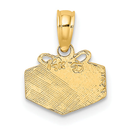 14K Yellow Gold Wrapped Gift Box Charm