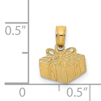 14K Yellow Gold Wrapped Gift Box Charm