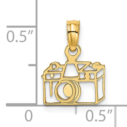 14K Yellow Gold Flat Cut-Out Camera Charm