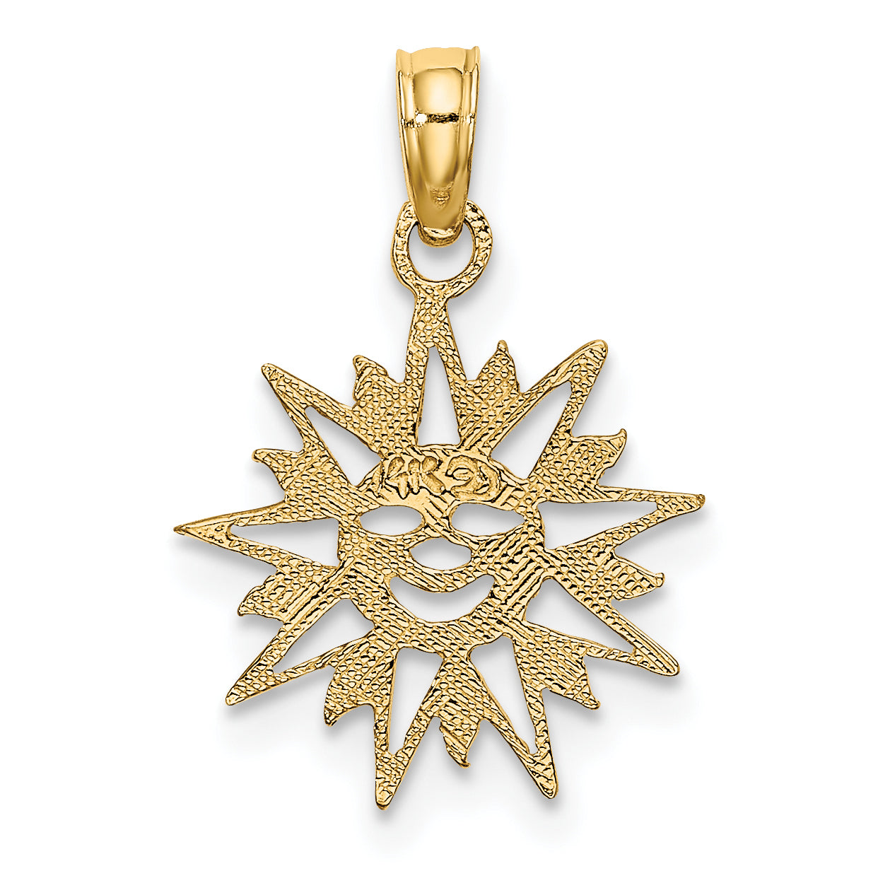 14K Yellow Gold Smiling Sun Charm