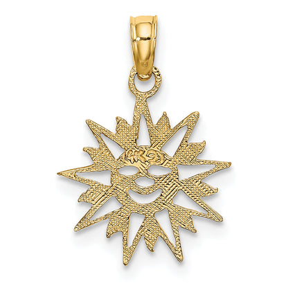 14K Yellow Gold Smiling Sun Charm