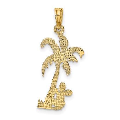 14K Yellow Gold Palm Tree W/ Cactus Charm