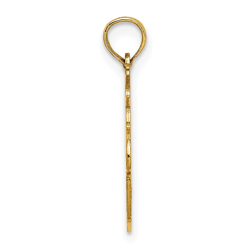 14K Yellow Gold Engraved Flat Noah'S Ark Charm