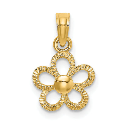 14K Yellow Gold Mini Daisy Flower Charm