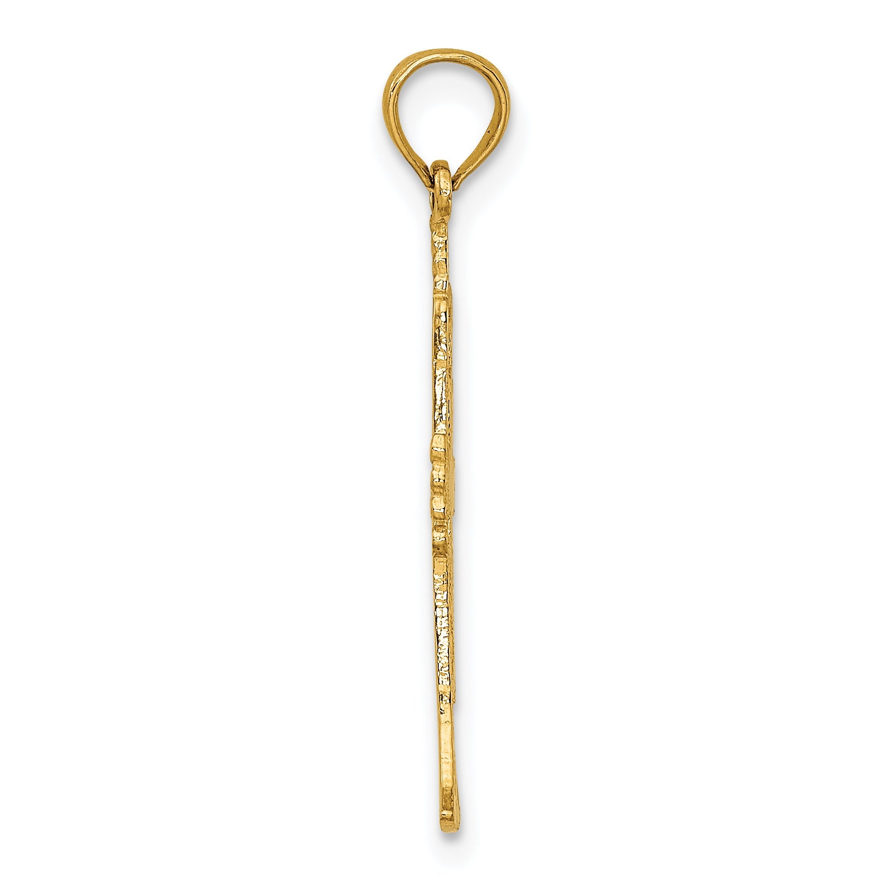 14K Yellow Gold Polished Trumpet Charm