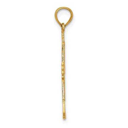 14K Yellow Gold Polished Trumpet Charm
