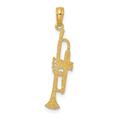 14K Yellow Gold Polished Trumpet Charm