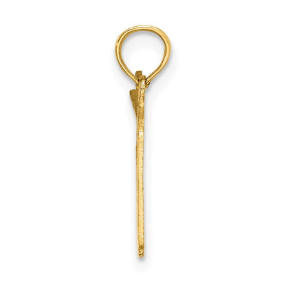 14K Yellow Gold Polished Drum And Sticks Charm