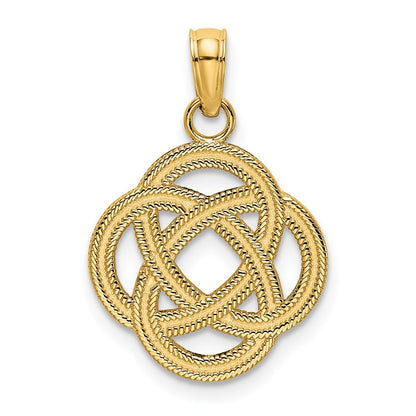 14K Yellow Gold Small Celtic Eternity Knot Circle Charm