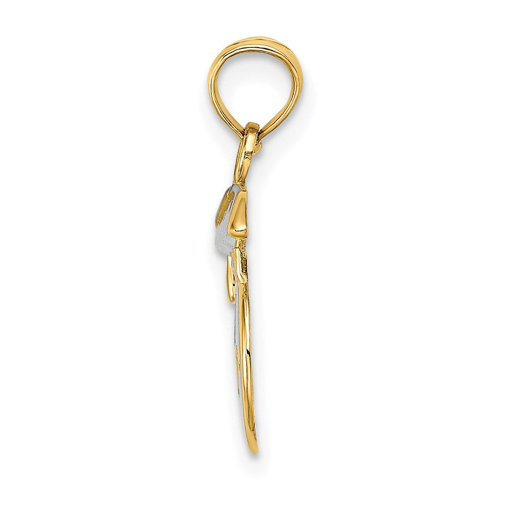 14K Yellow Gold Polished Smiley Face W/ Graduation Cap Charm