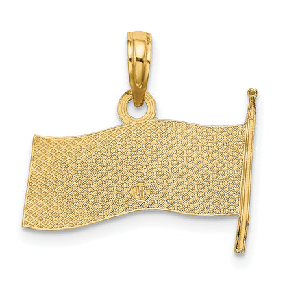 14K Yellow Gold American Flag Charm