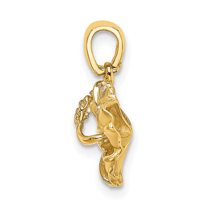 14K Yellow Gold Textured Hibiscus Flower Charm