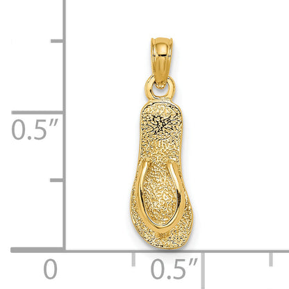 14K Yellow Gold Single Polished Strap Flip-Flop Charm