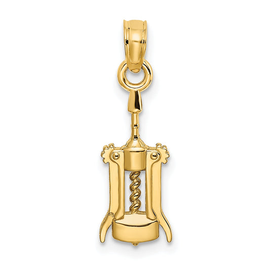 14K Yellow Gold Wine Opener Charm