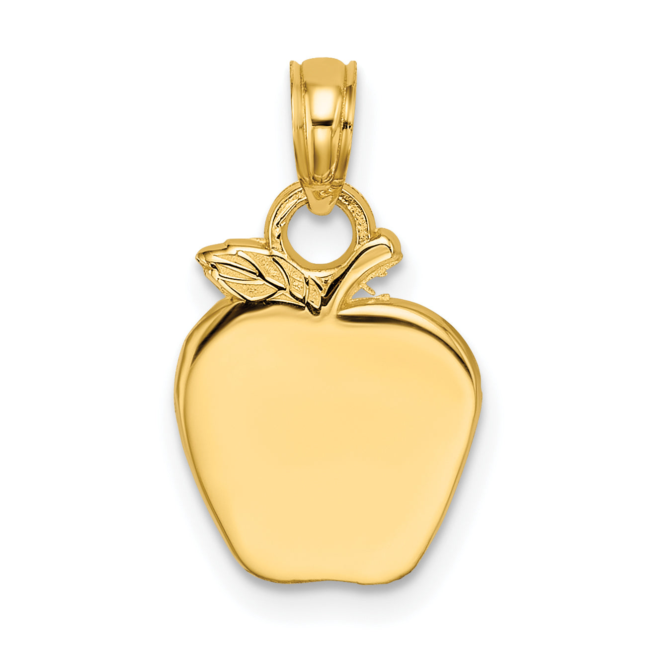 14K Yellow Gold Polished Apple Charm