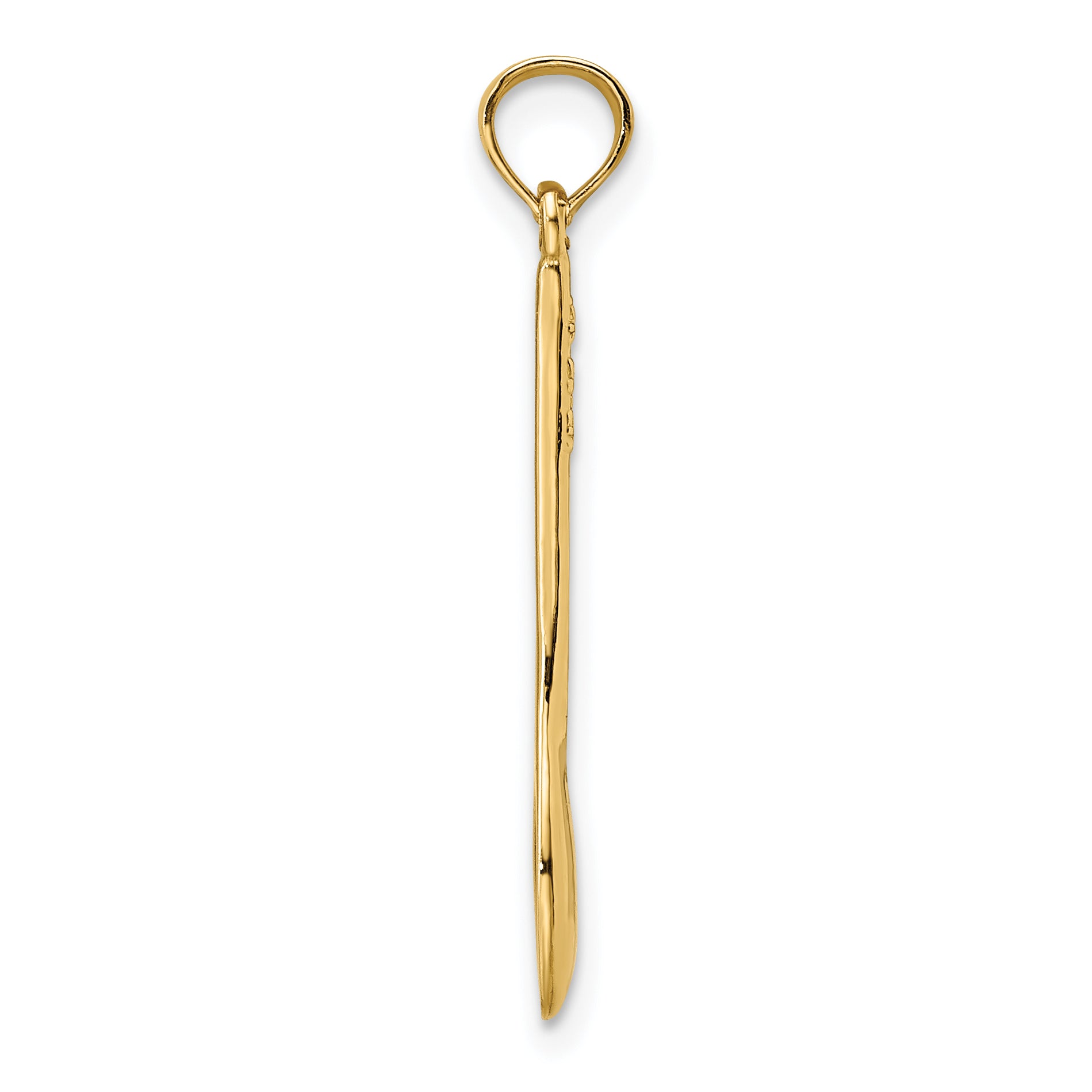 14K Yellow Gold Polished 3-D Spoon Charm