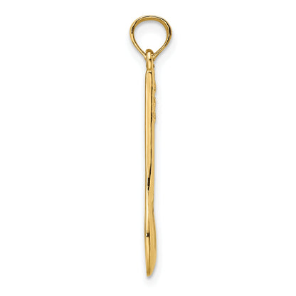 14K Yellow Gold Polished 3-D Spoon Charm