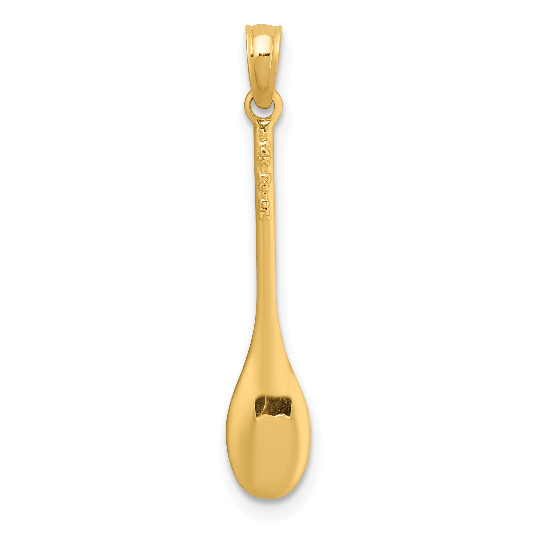 14K Yellow Gold Polished 3-D Spoon Charm