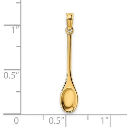14K Yellow Gold Polished 3-D Spoon Charm