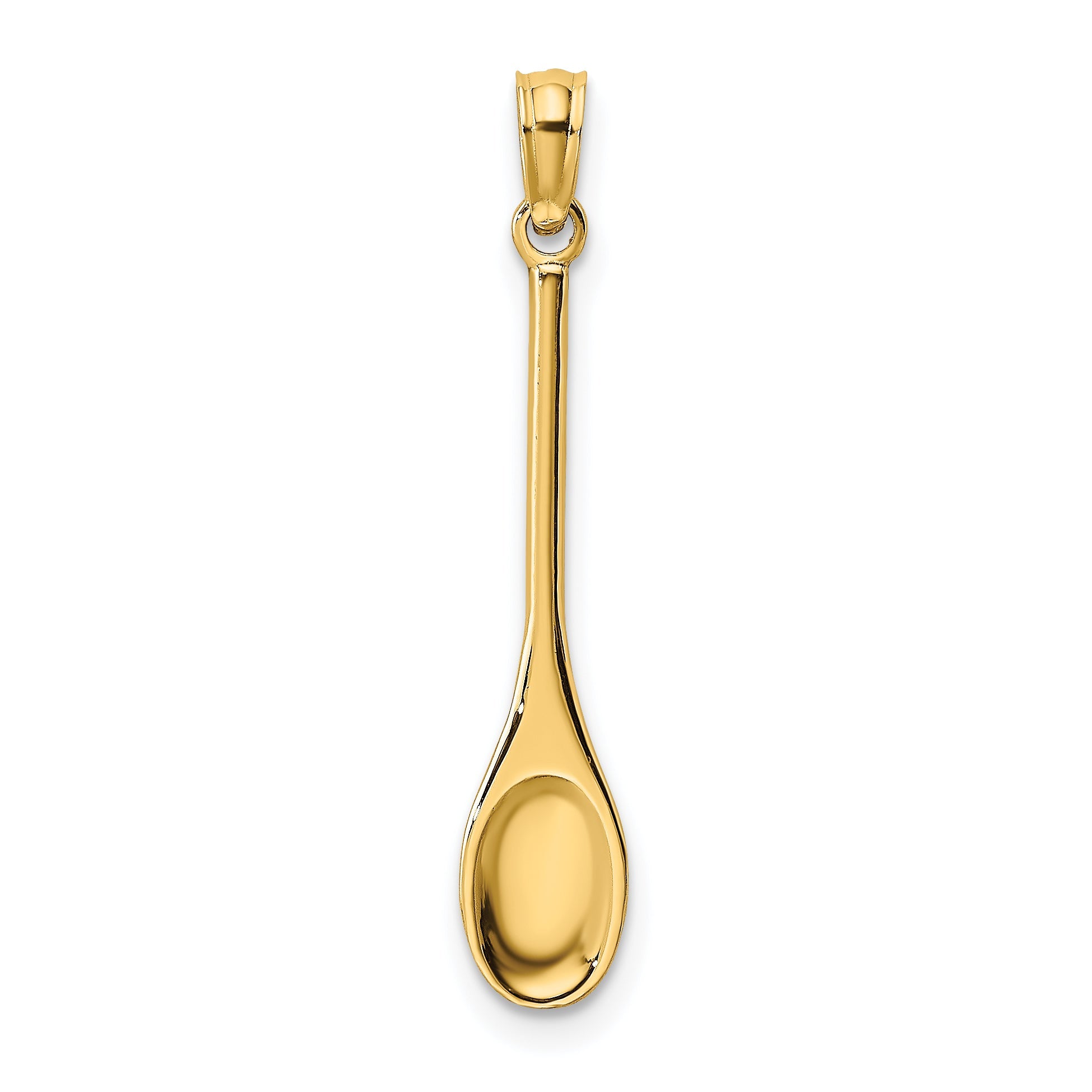 14K Yellow Gold Polished 3-D Spoon Charm