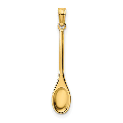 14K Yellow Gold Polished 3-D Spoon Charm