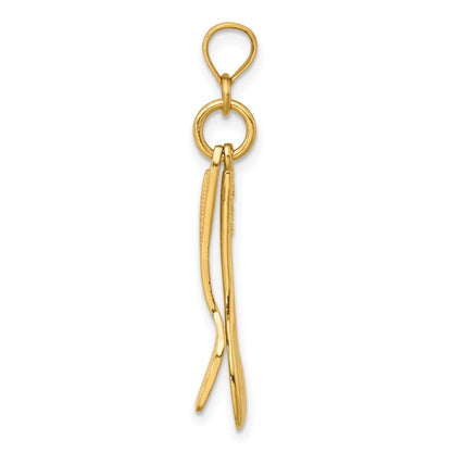14K Yellow Gold 3-D Moveable Spoon And Spatula Charm