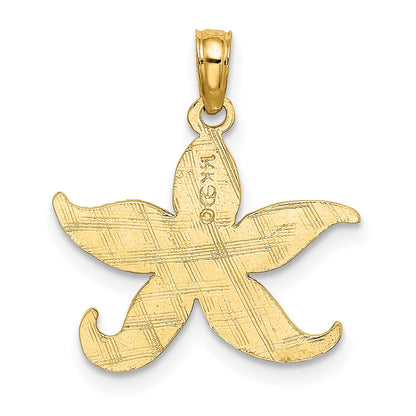 14K Yellow Gold Flat Starfish Charm