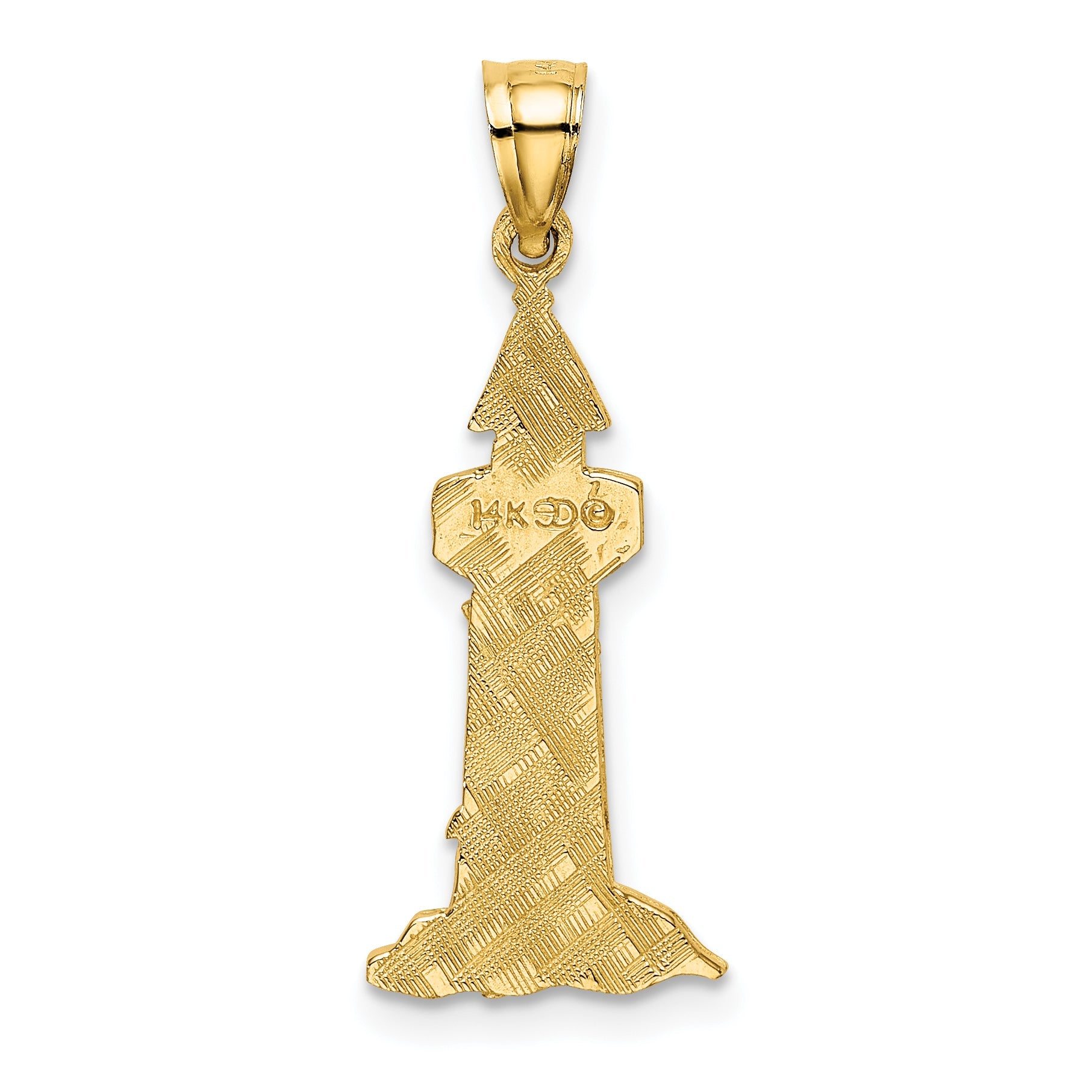 14K Yellow Gold Lighthouse With Seagulls Charm
