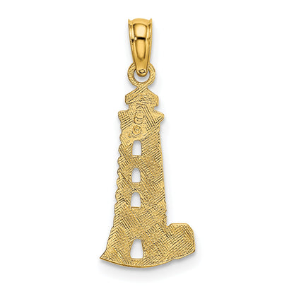 14K Yellow Gold Lighthouse Charm