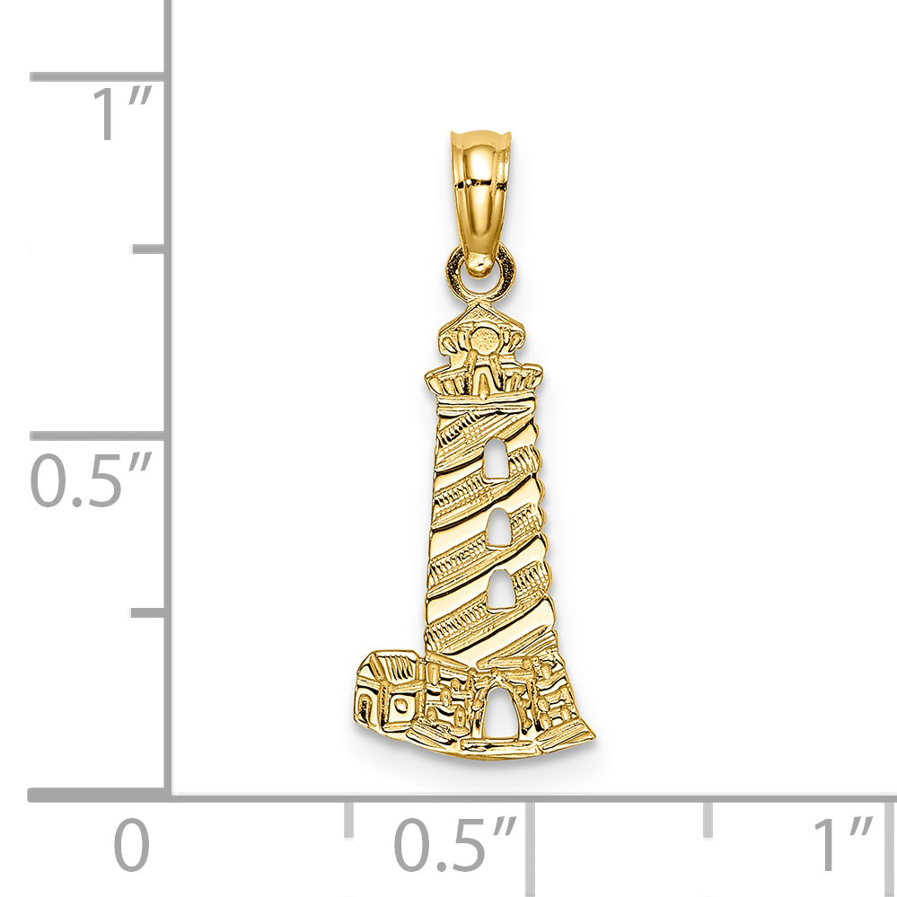 14K Yellow Gold Lighthouse Charm