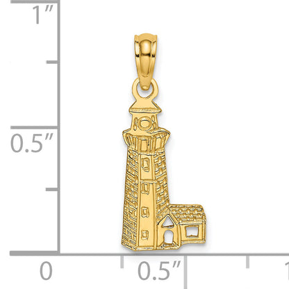 14K Yellow Gold Lighthouse Charm