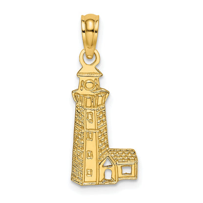 14K Yellow Gold Lighthouse Charm