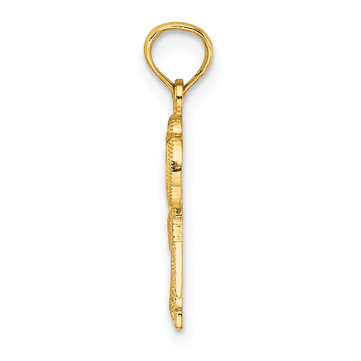 14K Yellow Gold Textured Double Palm Tree Charm