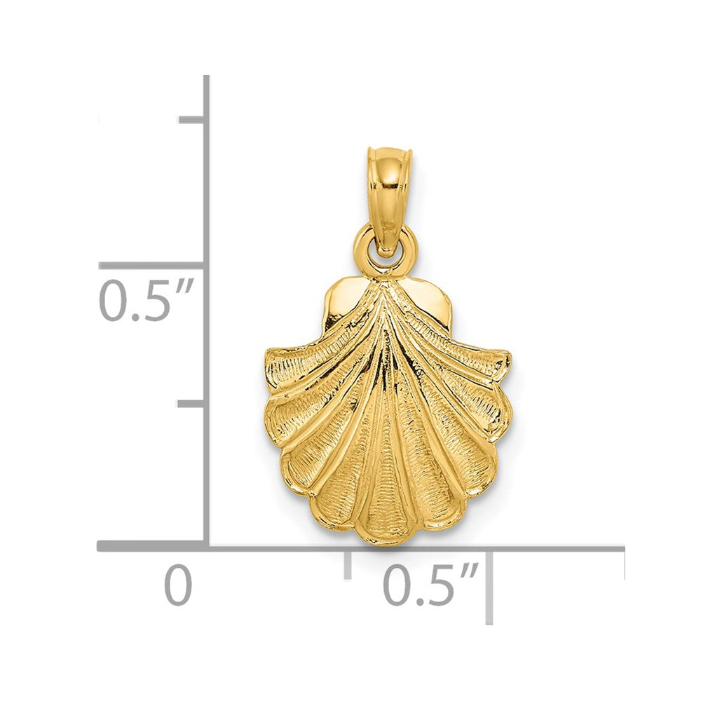 14K Yellow Gold Scallop Shell Charm