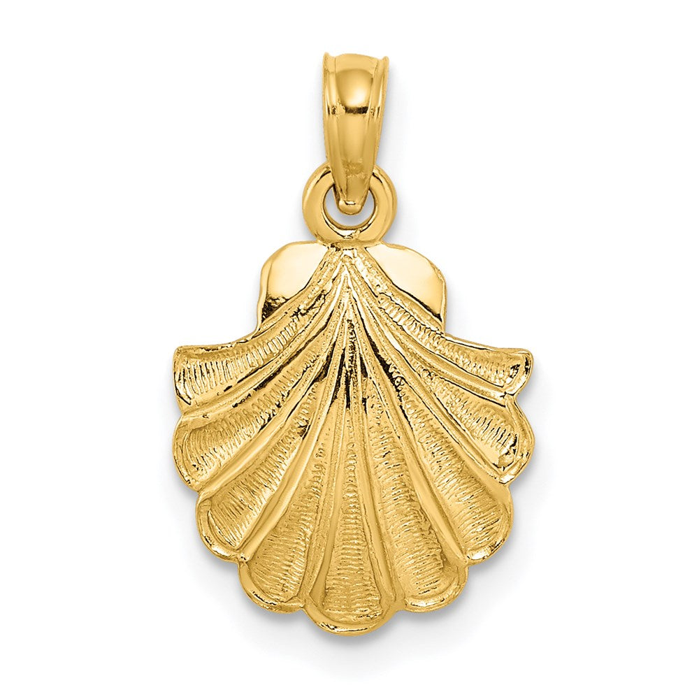 14K Yellow Gold Scallop Shell Charm