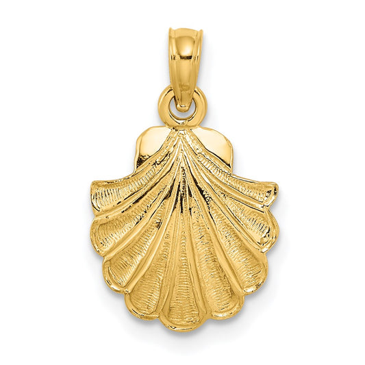 14K Yellow Gold Scallop Shell Charm