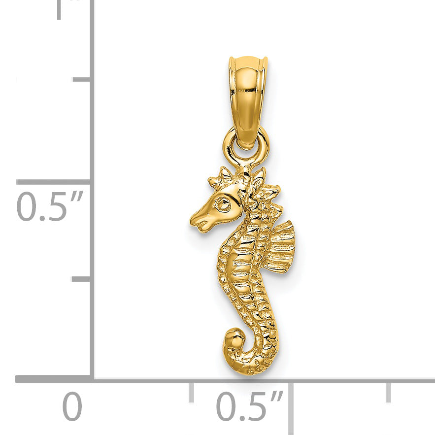 14K Yellow Gold Mini Seahorse Charm