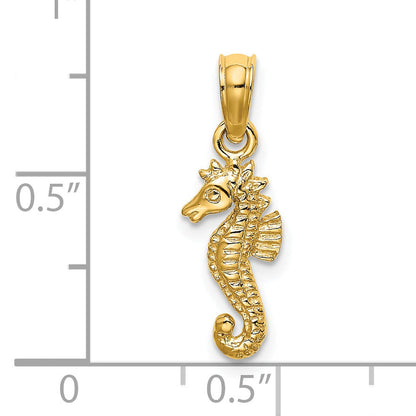14K Yellow Gold Mini Seahorse Charm