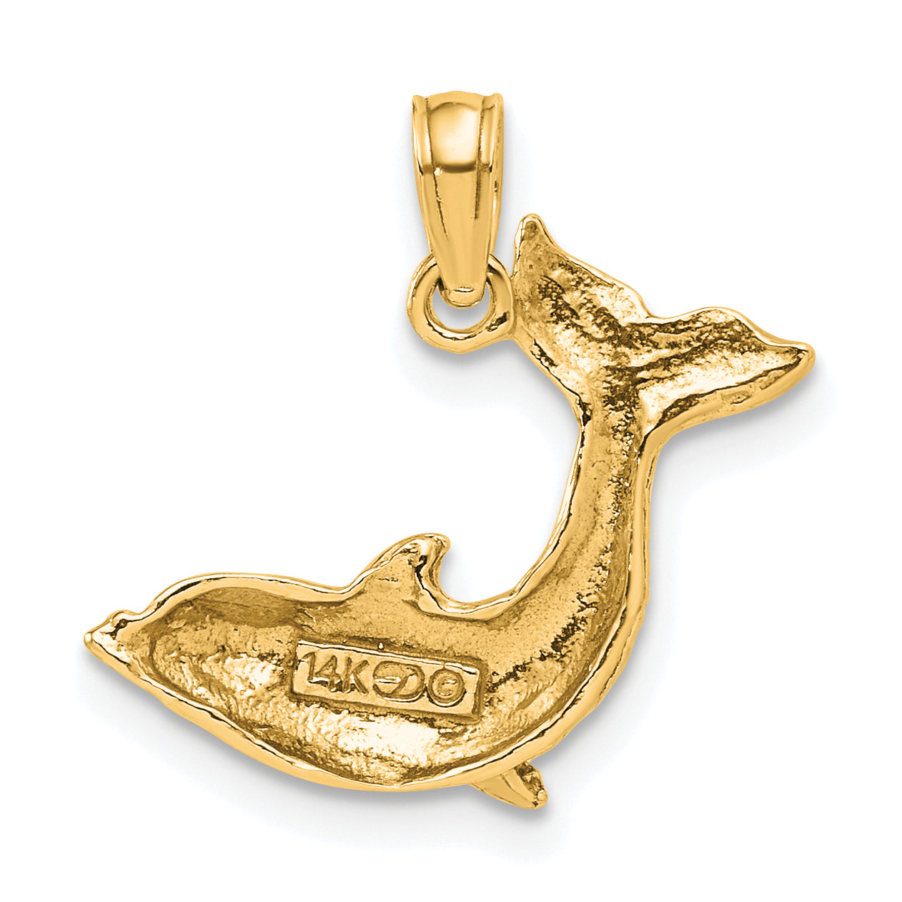 14K Yellow Gold Jumping Dolphin Charm