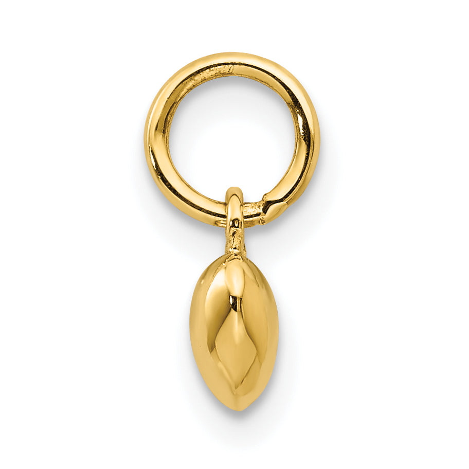 14K Yellow Gold Polished 3-D Puffed Heart Charm