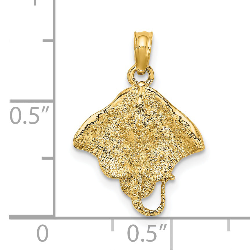 14K Yellow Gold Stingray Charm