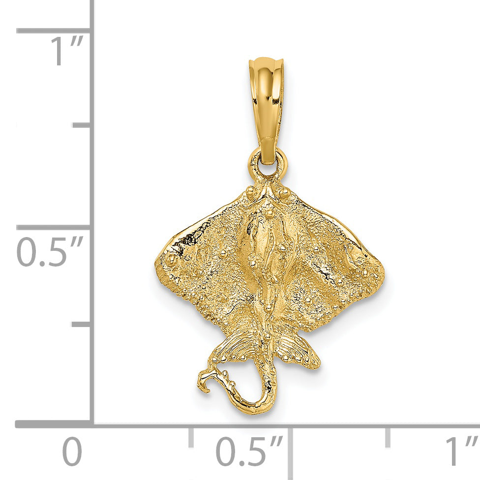 14K Yellow Gold Stingray Charm