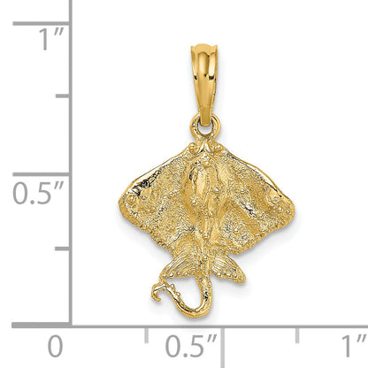 14K Yellow Gold Stingray Charm