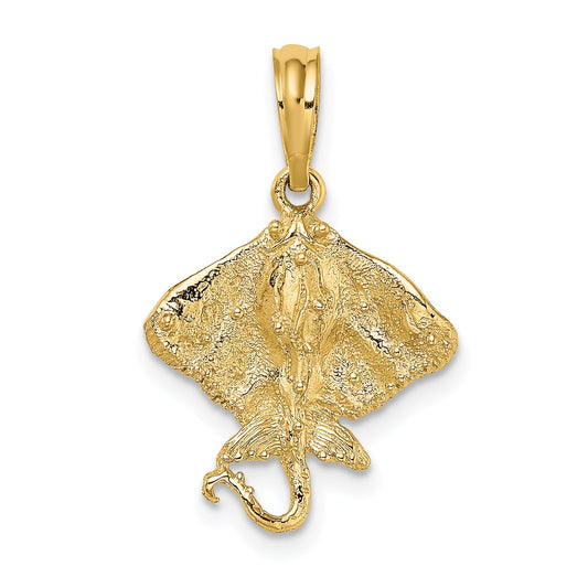 14K Yellow Gold Stingray Charm