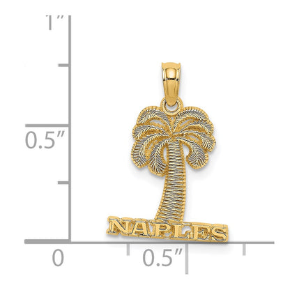 14K Yellow Gold Naples Palm Tree Charm