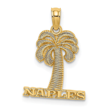 14K Yellow Gold Naples Palm Tree Charm